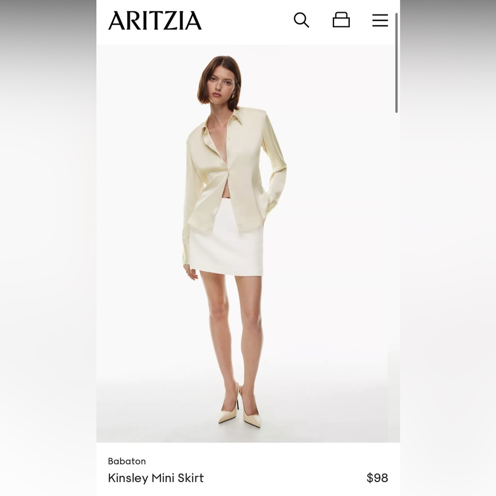 Aritzia Babaton Kinsley skirt - white / “espace” - size 00